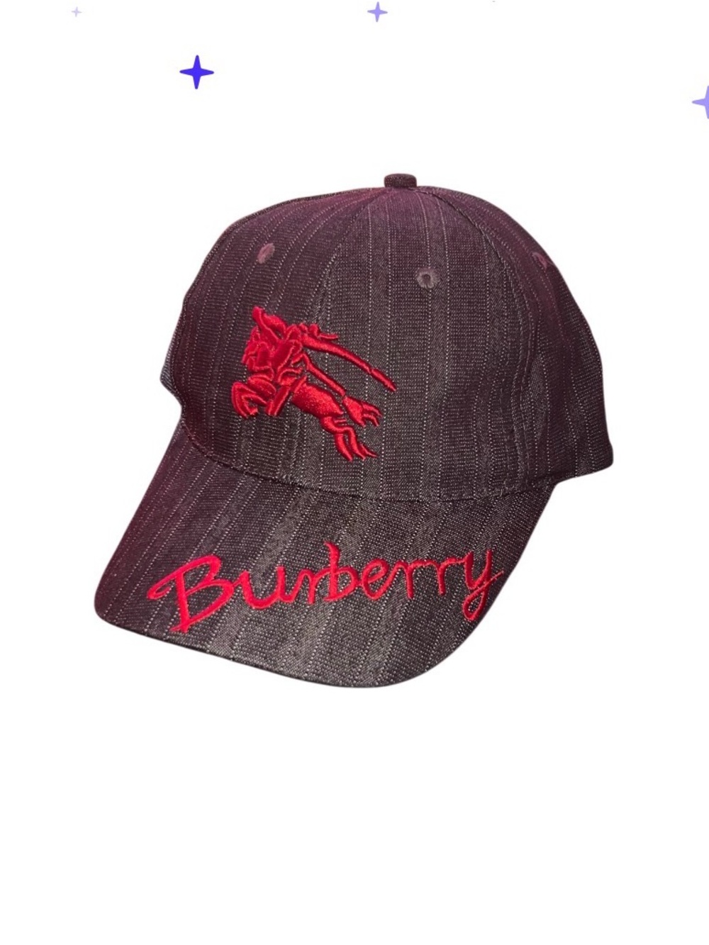 Burberry Denim Baseball Cap embroidered strap back